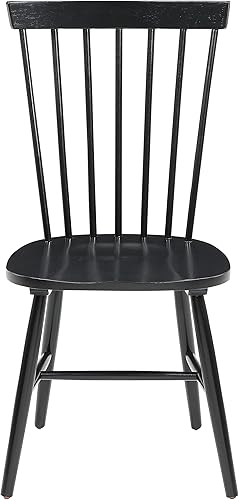 Miniatura 5 de OSP Home Furnishings Eagle Ridge - Sillas de comedor tradicionales de madera maciza estilo Windsor, paquete de 2, color negro