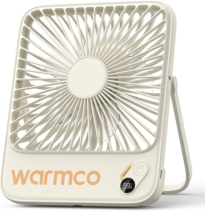 D3 Portable Travel Fan 10000mAh, Ultra-Slim, 24H Runtime | Quiet 7-Inch Rechargeable Desk Fan, Digital Display For Sleeping, Office, Bedroom & Cruise