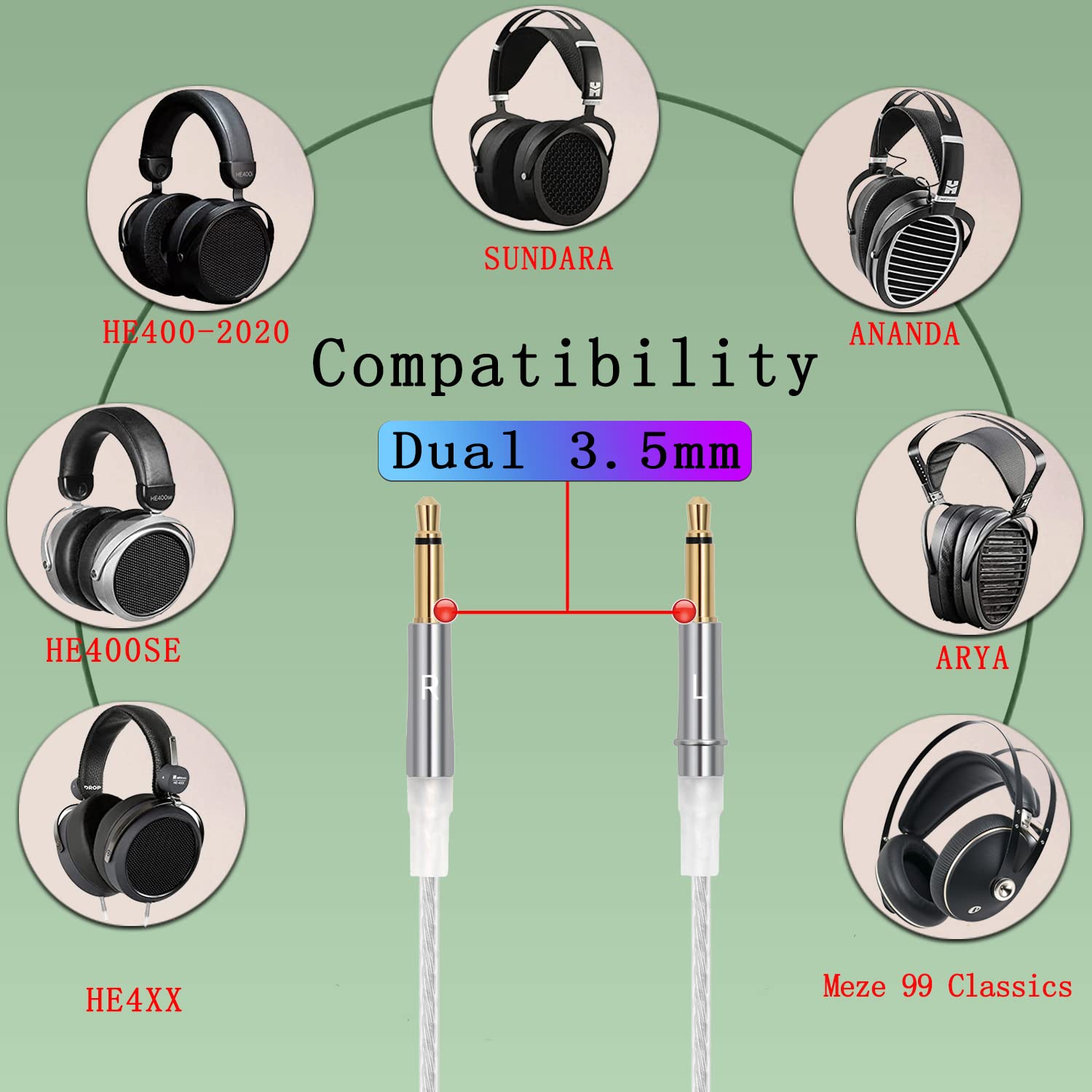 Amazon | FAAEAL 銅銀メッキバランスケーブル Hifiman HE400SE HE560
