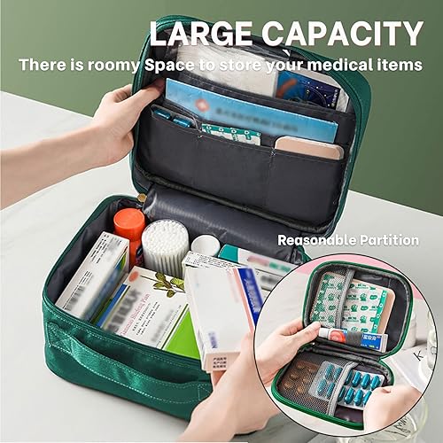 Miniatura 3 de Souarts Bolsa de primeros auxilios vacía, bolsa impermeable para traumas médicos, bolsa de medicina para viajes, senderismo en casa, camping,