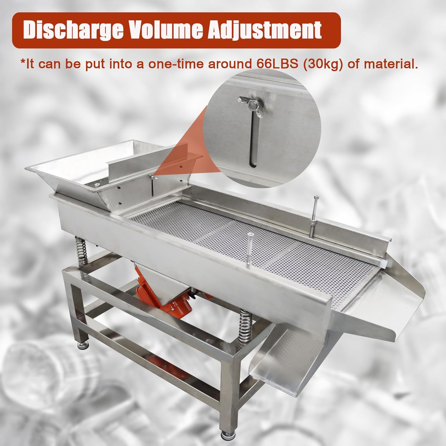 Electric Vibrating Sifter with 5mm Screen Straight Vibrating Sieve Shaker Stainless Steel Linear Sifter Machine Linear Shaker Two Motor 110v 180W*2