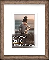 Vista 164 de KINLINK Marco de Fotos 11x14 Natural, Marco de Madera Maciza 11x14 con Plexiglás Acrílico para Fotos 5x7/8x10 Con Paspartú, Exhibición de Mesa