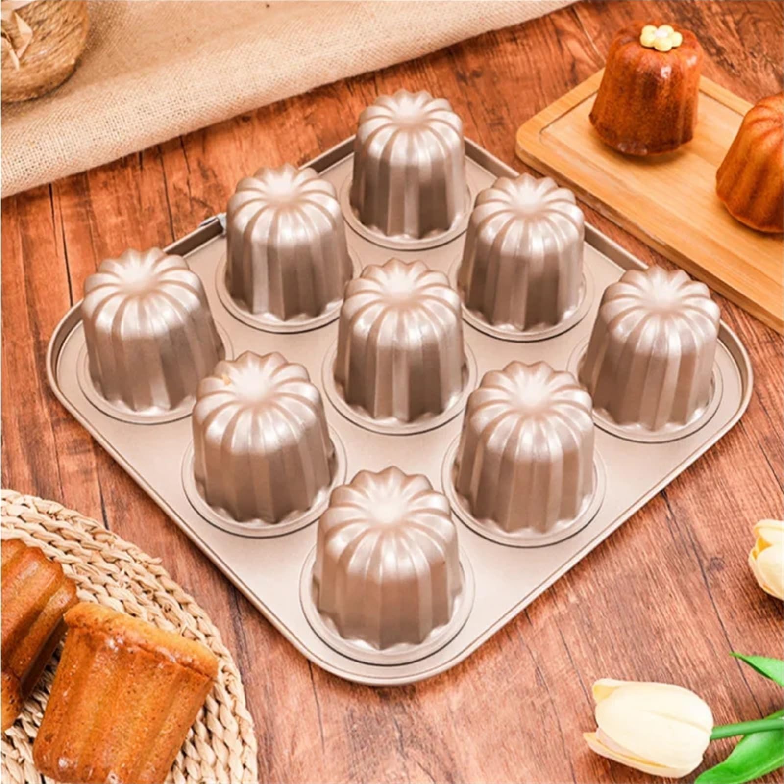 Moule à gâteau en acier au carbone à 6/9/12 cavités