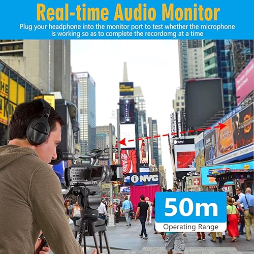 Miniatura 5 de FULAIM Sistema de micrófono Lavalier inalámbrico WM500 UHF micrófono de solapa Lavalier de 16 canales con transmisor y receptor recargable para