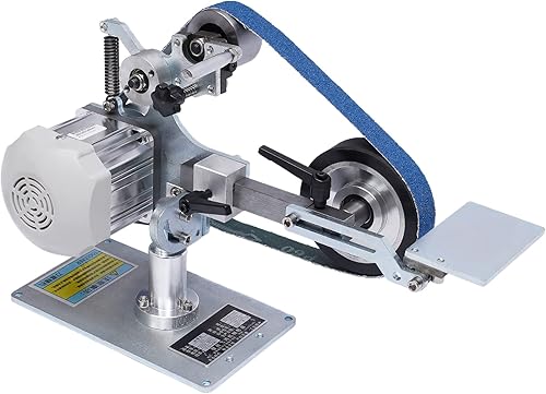 TFCFL Máquina de correa pequeña de 30.000x0.984 in con motor sin escobillas,Máquina de correa de escritorio multifunción,Lijadora de banda de 550 W