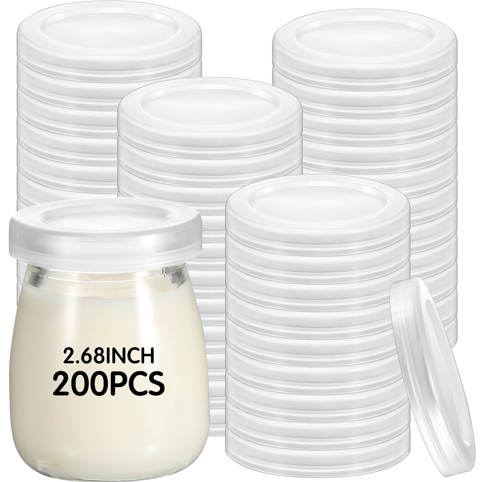 Buy SEEWEY 200 Pcs Yogurt Jar Lids Set 2.68 Inch Yogurt Container Lids