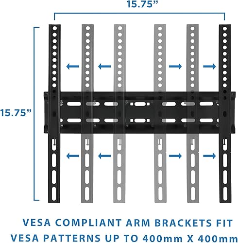 Miniatura 5 de Televisor de pared de pantalla plana inclinable para televisores LED, LCD y plasma de 30, 32, 37, 39, 40, 42, 43, 47, 49, 50, 55 pulgadas, capacidad