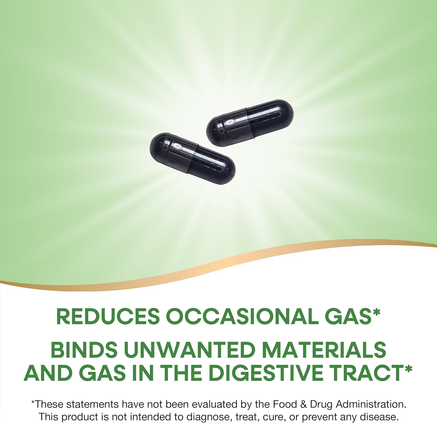 Nature's Way Activated Charcoal, Binds Unwanted Materials and Gas in the Digestive Tract*, 560 mg per 2-Capsule Serving, 360 Capsules (Packaging May Vary)
