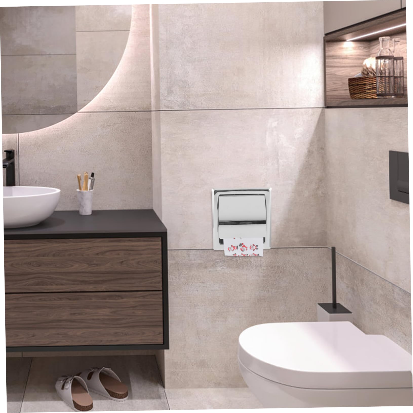 Cabilock Caja De Pañuelos De Pared De Acero Inoxidable Dispensador De Papel Higiénico para Baño para Cocina y Cuarto De Baño