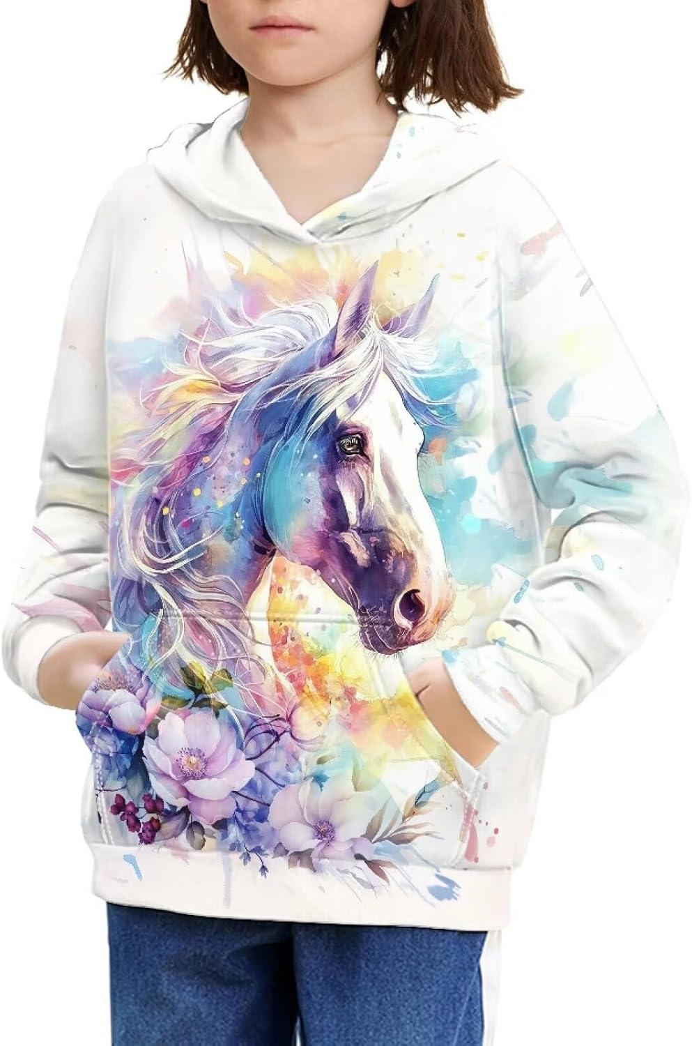 doginthehole Fashion Hoodies for Boys Girls Kids Youth Hooded Pullover Long Sleeve Sweatshirts Cute Animal Graphic