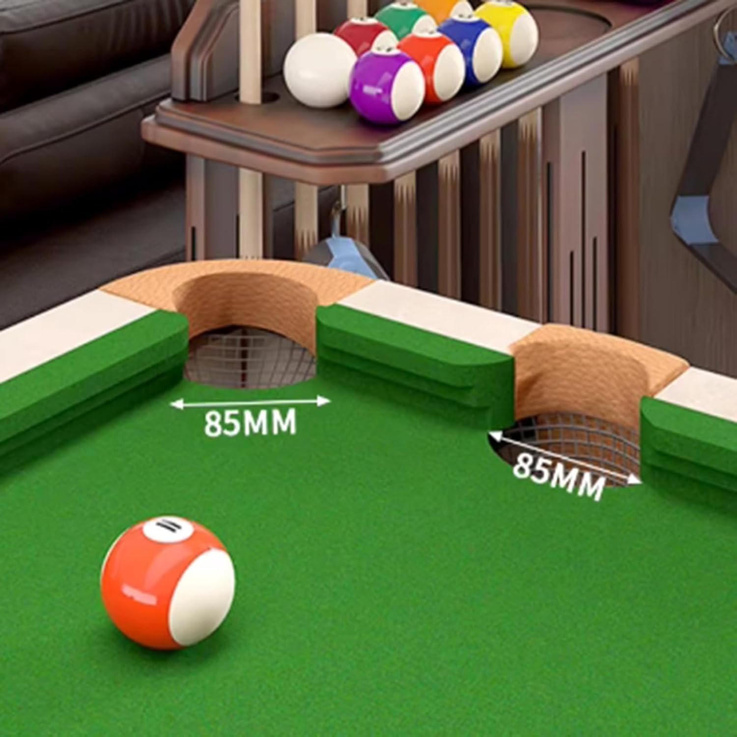 Pool Table, Standard Billiard Table with Complete Accessory Set for Home Game Room Family Entertainment