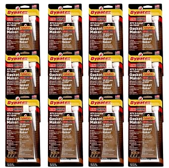 Dynatex DynaCopper RTV Silicone Copper Gasket Maker, 85g Tube - High Temperature, Non-Corrosive, and Sensor Safe Silicone Sealing Compound Made in the USA 12-Pack