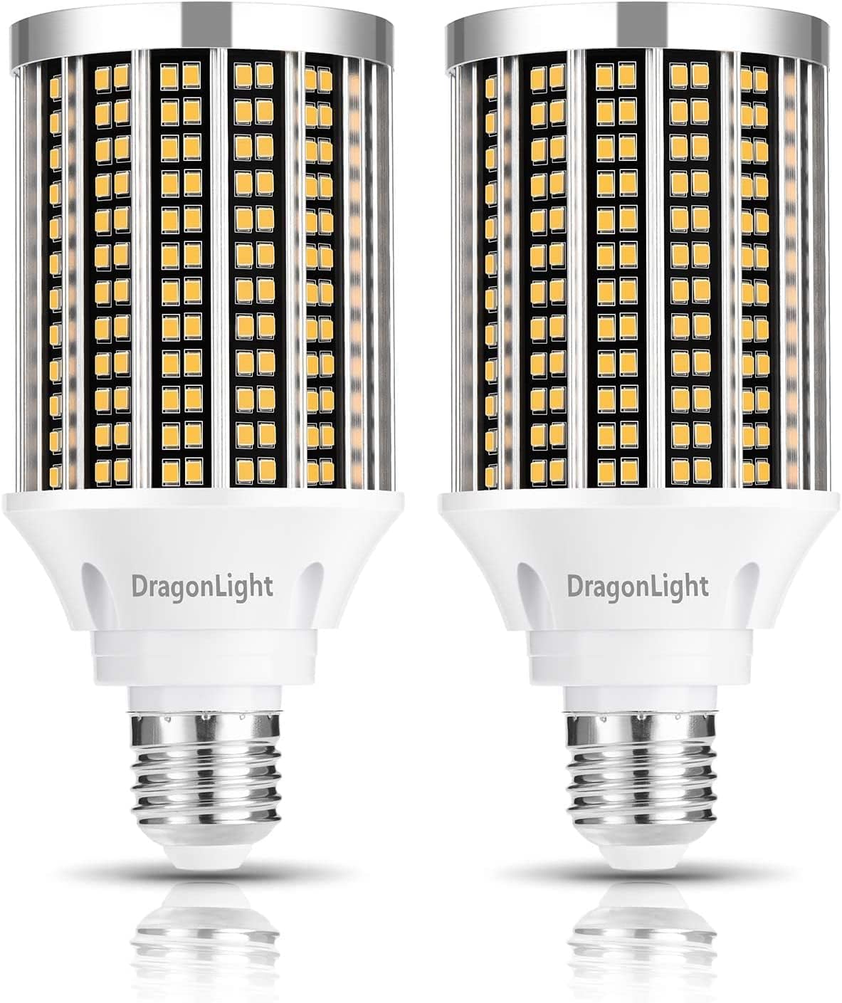 DragonLight 30W Super Bright LED Corn Light Bulbs(250 Watt Equivalent) - E27 Base LED Bulbs - 3000K Warm White 3600 Lumens for Large Area Lighting [Twin Value Pack]