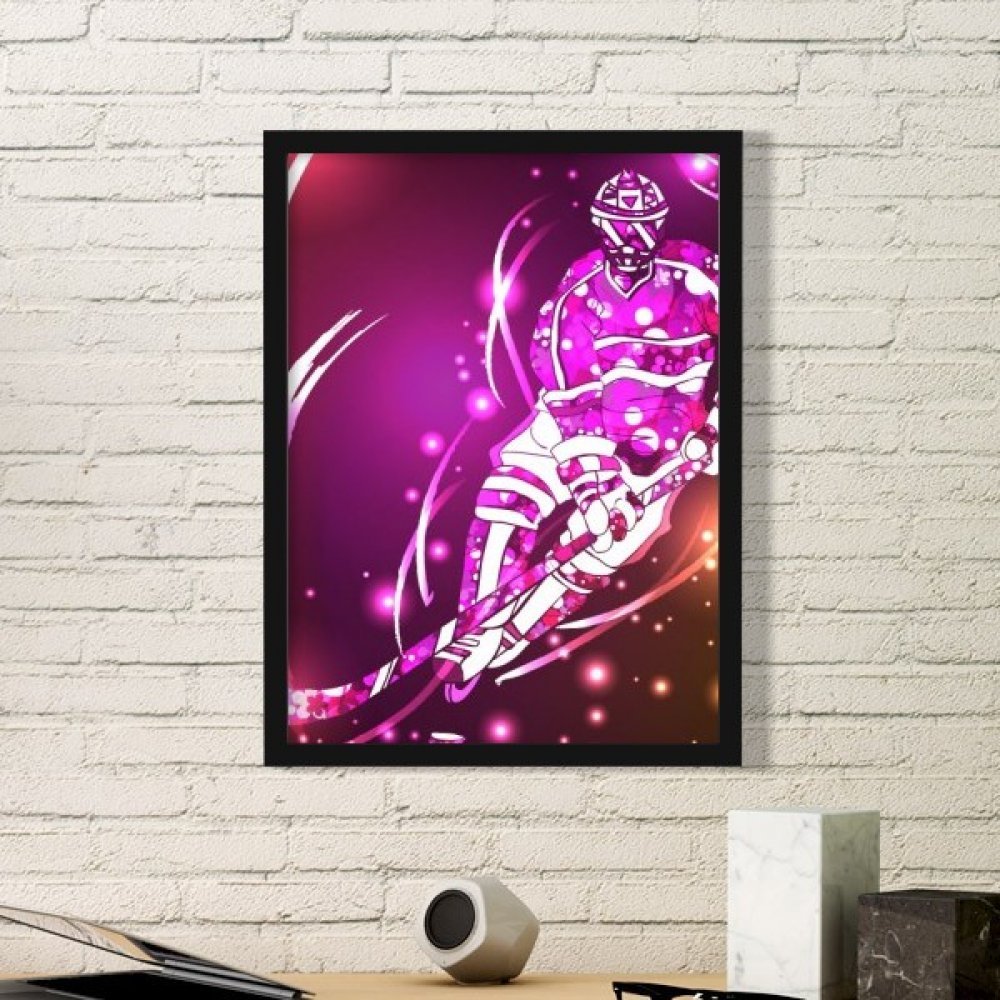 Skis et hockey sur glace cadre image art pour salon moderne