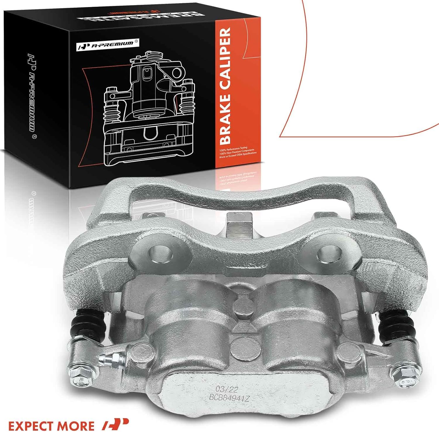 A-Premium Rear Disc Brake Caliper Assembly with Bracket Compatible with Select Cadillac, Chevy and GMC Models - Tahoe/Escalade/Avalanche 1500/Yukon 2002-2006, Express/Silverado/Suburban/Sierra 1500