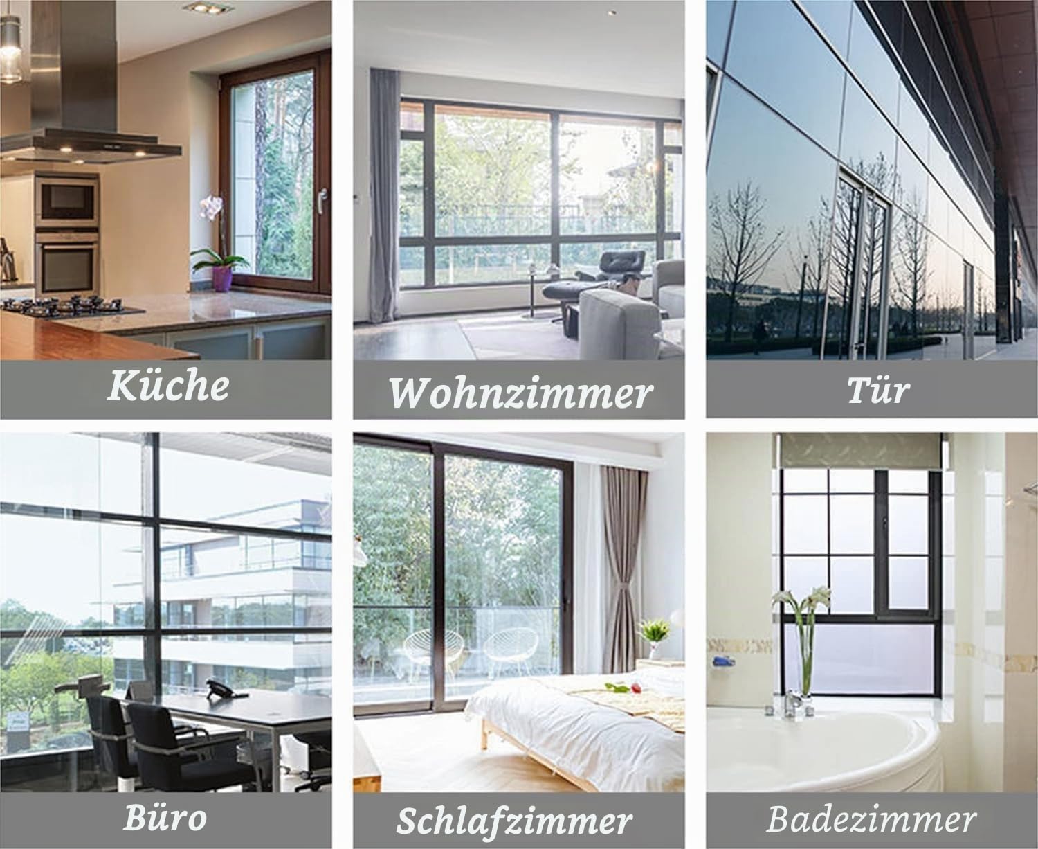 Spiegelfolie Fenster Sichtschutz Sonnenschutzfolie Fenster innen Selbsthaftend UV Schutzfolie Fenster ohne Klebstoff Fenster Klebefolie für Haus Geschäfte Büro