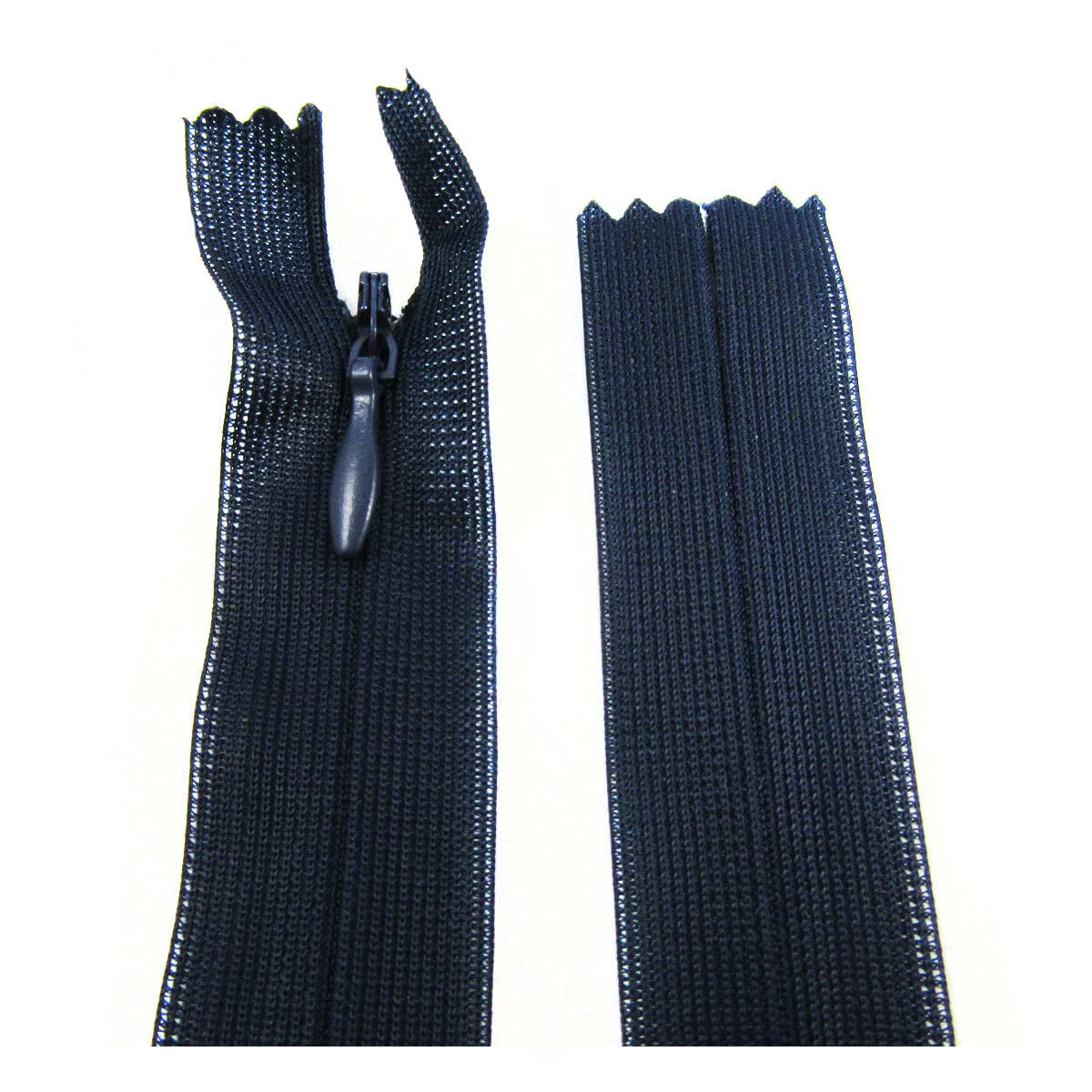 Pack of 10 Concealed No.3 Invisible Nylon ZIPS *19 Colours * 8 Sizes * Closed END Zip Sewing Repairs (Navy NZ330, 14 Inch)