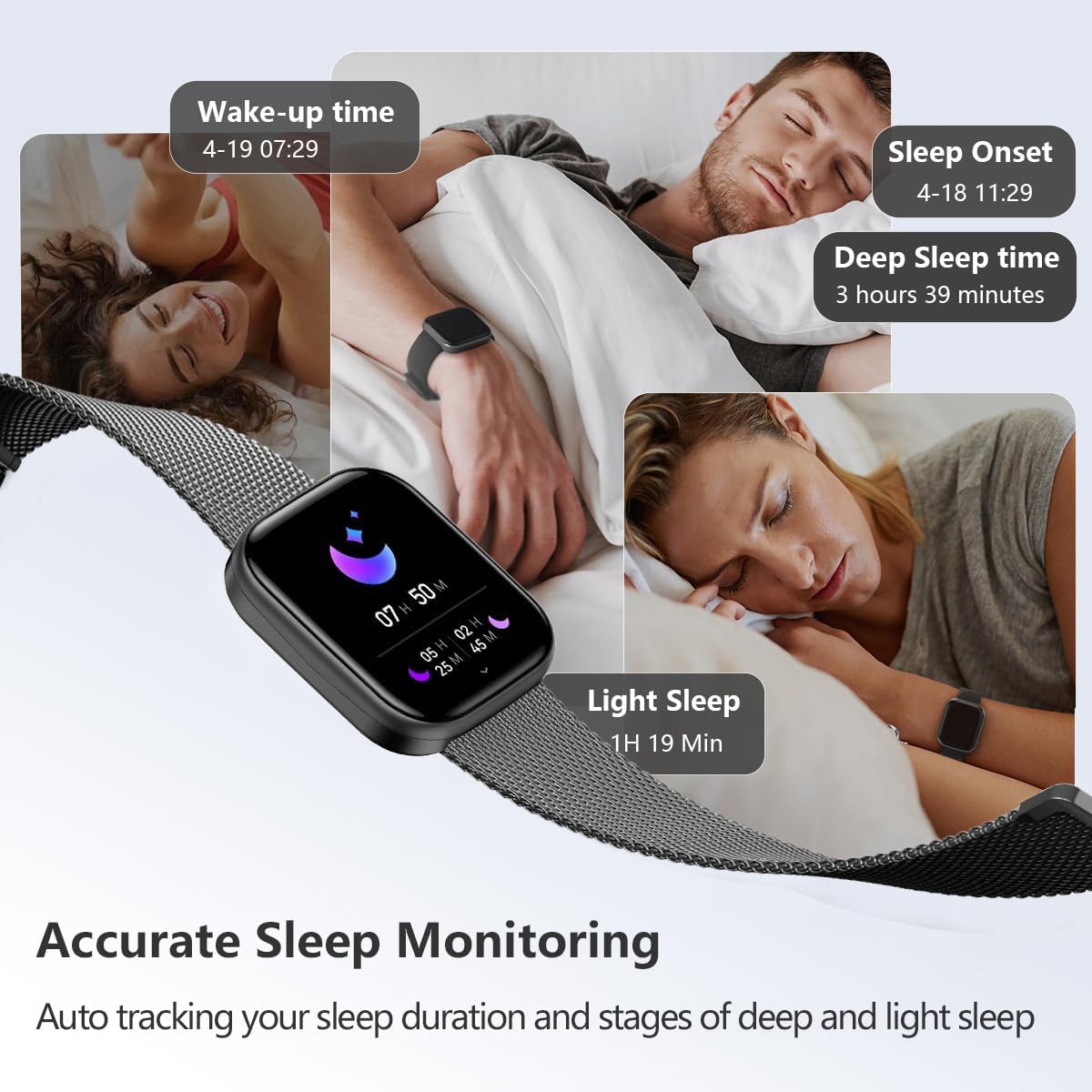 Fitness Tracker Smartwatch Con Schermo AMOLED 1,1'' – Frequenza Cardiaca, Ossigeno, Pressione, Temperatura, Sonno, 25 Sport – IP67, Per Android E IOS
