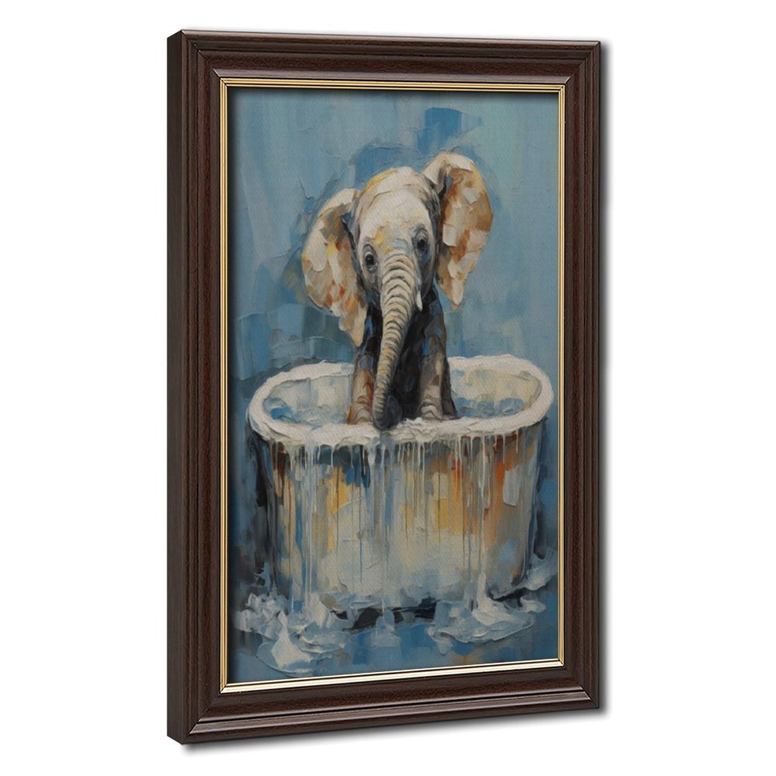 Bareronor Bathroom Elephant Poster Canvas Poster Bedroom Decor Landscape Office Room Decor Gift 24" L X 36" W