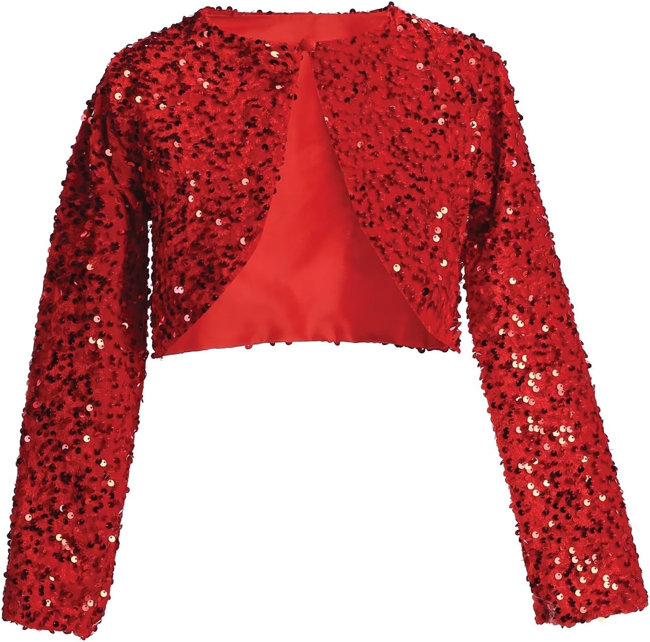White Cardigan for Girls - Kid Black Sequin Jacket - Red Sparkly Bolero - Blush Pink Cropped Shrug