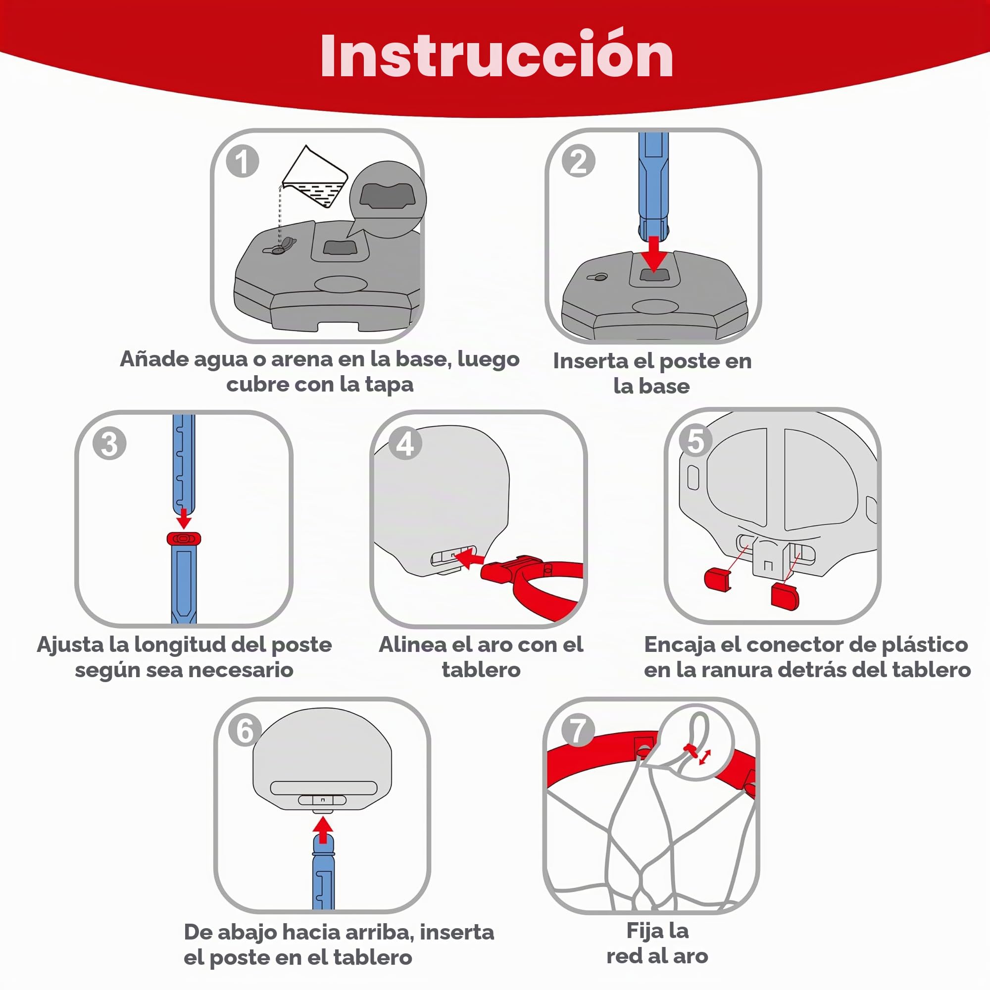 JOYIN Aro de Baloncesto para niños, aro de Baloncesto para Interiores y Exteriores con Soporte Ajustable de Altura de 30,7 a 42,5 Pulgadas, Mini aro de Baloncesto para niños de 3, 4, 5, 6, 7, 8 años