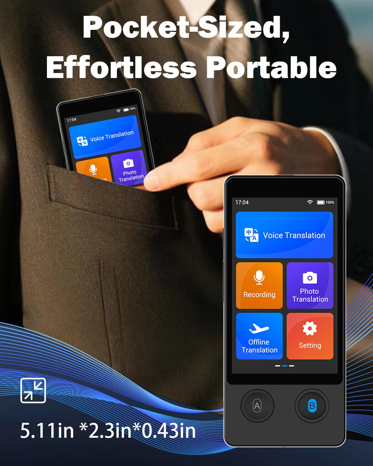 Wooask AI Voice Translator w12 ケース付き Wooask® W12 Off/Online AI Language Translator Device – WOOASK