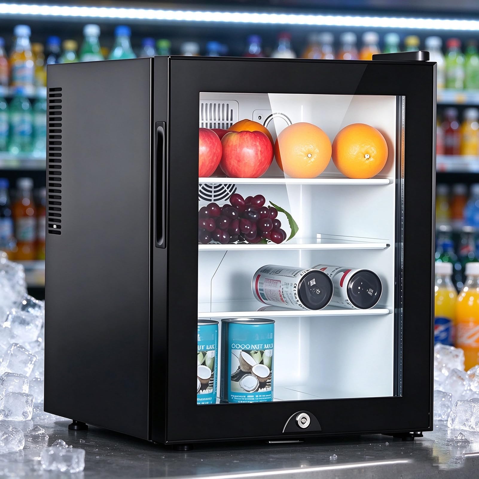 Mini Frigorifero Verticale con Serratura, Design salvaspazio 30L