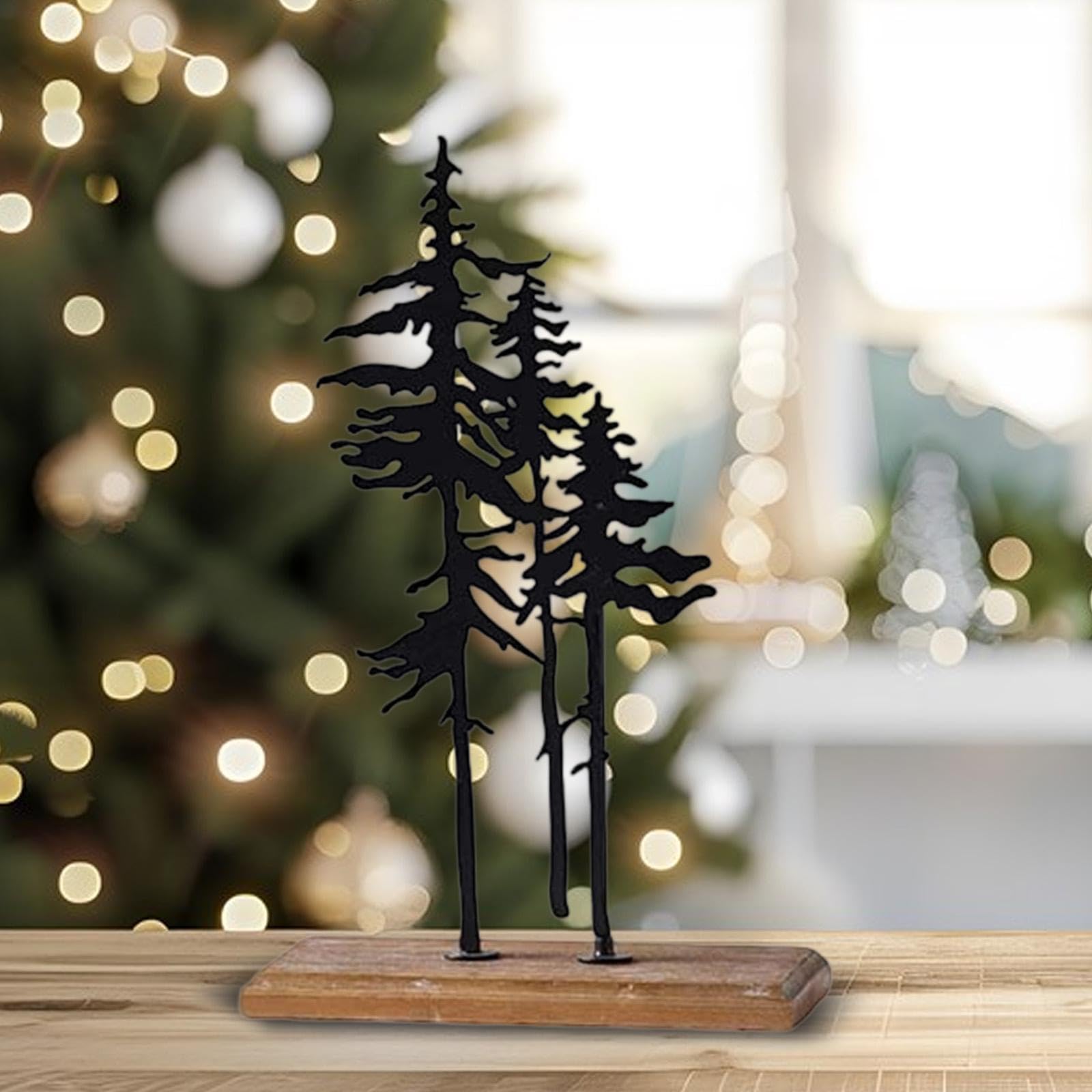 rockible Adorno Navideño de Mesa para de Navidad, Adorno Navideño Coleccionable para Sala de Estar, Negro 22cmx10cmx34cm, Individual