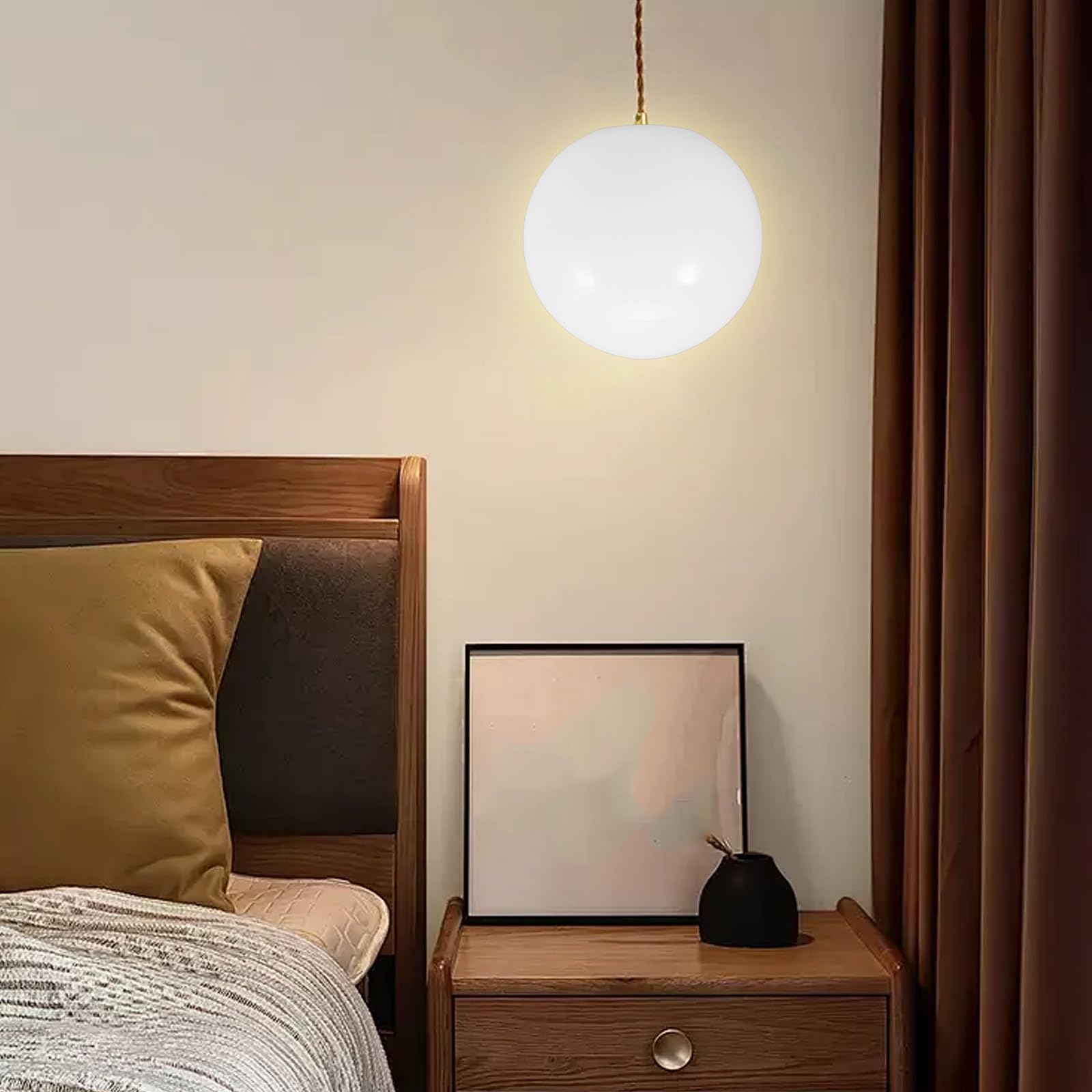 ibasenice Paralume in Vetro Sfera Bianco Opaco per Lampada E27, Resistente All'usura, Coprilampada Rotondo Elegante per Lampade da Tavolo e Lampadari