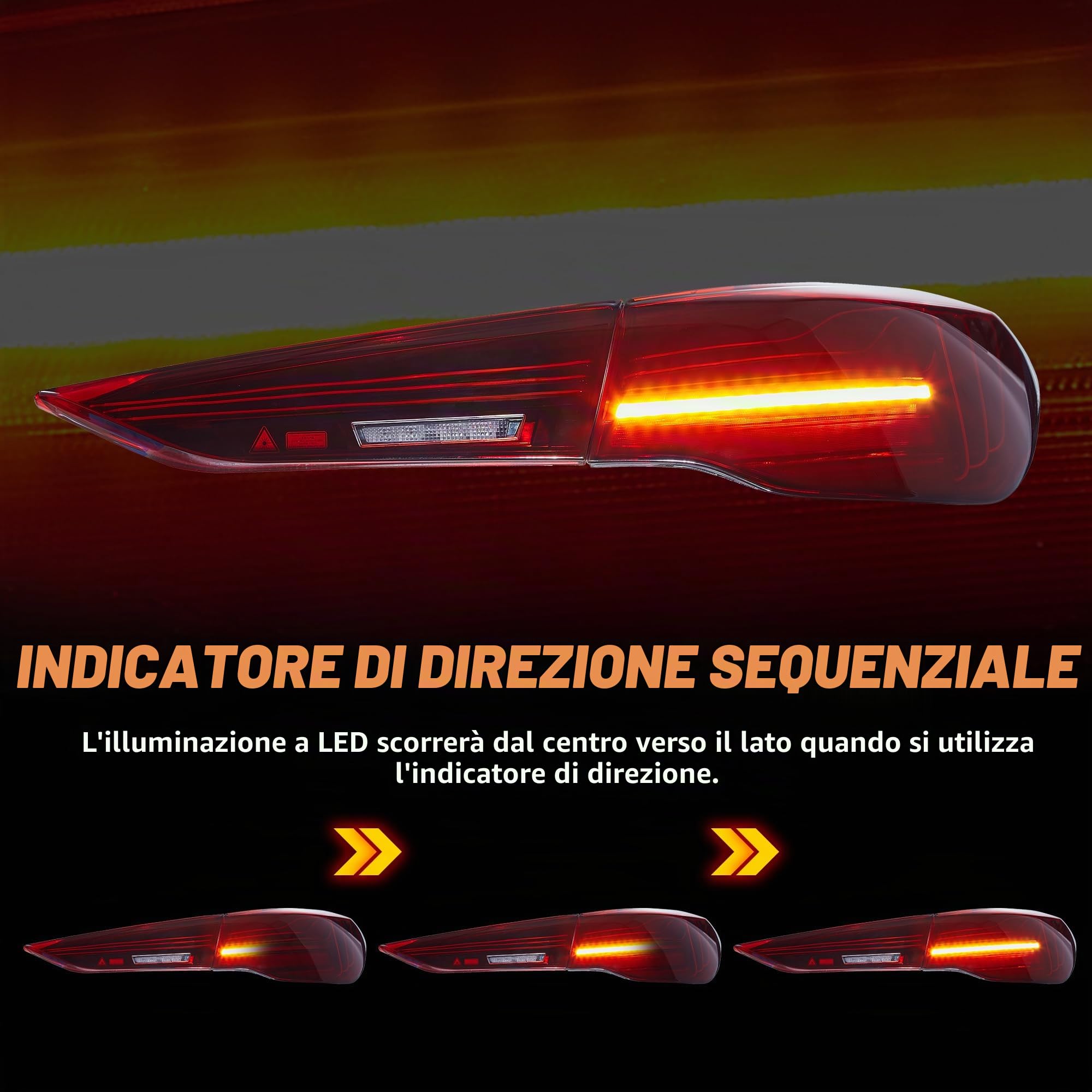 VLAND fari posteriore LED compatibili con Serie 4 G22/G23/G26, M4 G82 G83 2021-2023 2a generazione, set di luci posteriori con indicatori sequenziali, 1 set (rosso)