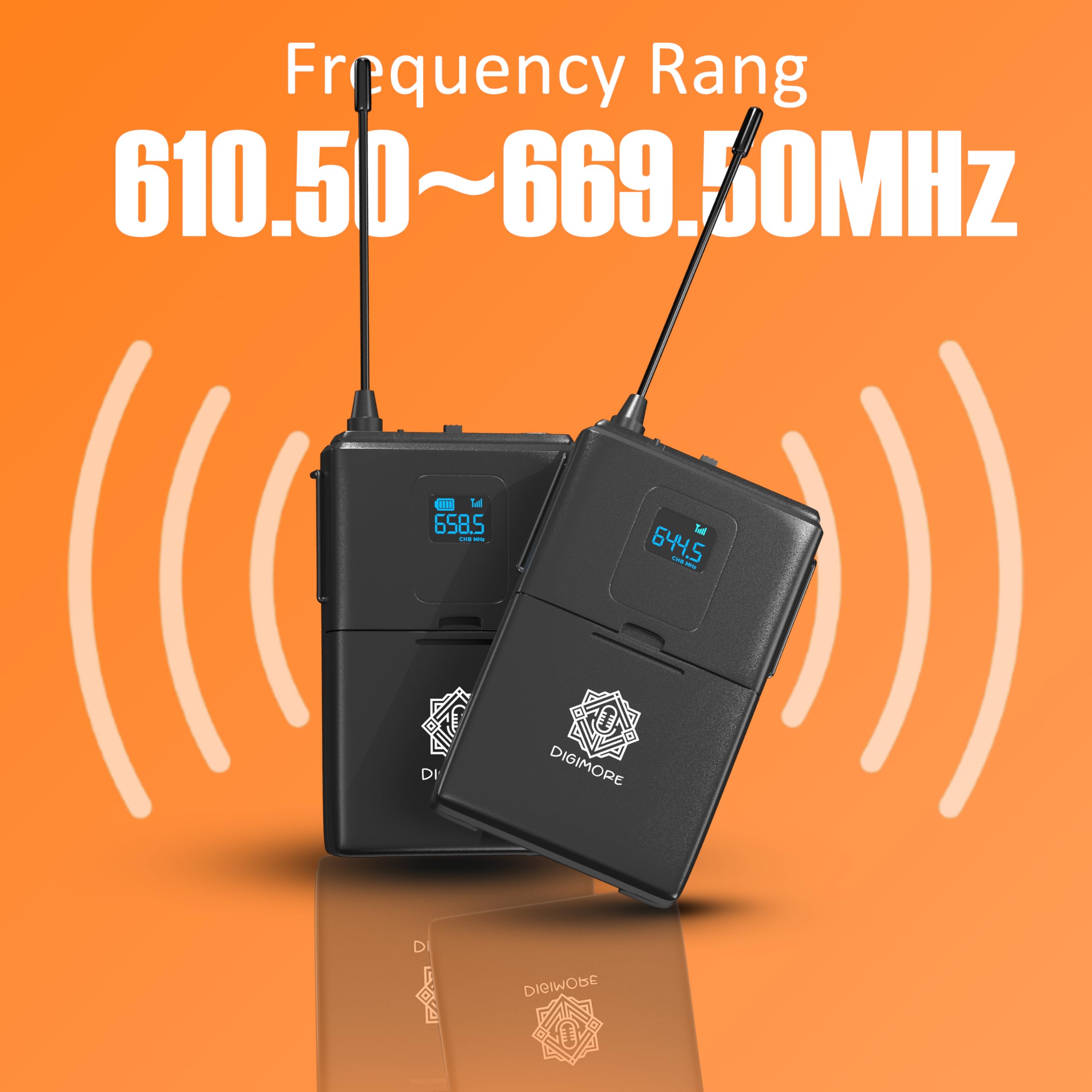 DIGIMORE Receptor inalámbrico con sistema de auriculares para guía turística, iglesia, enseñanza, viajes, presentación, seminario en vivo, visitas a la fábrica (1 receptor) (D-1500)