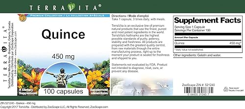 Miniatura 3 de Membrillo - 450 mg (100 Cápsulas, ZIN 521240) - Paquete de 3