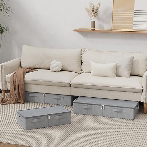 Miniatura 3 de Contenedor de almacenamiento para debajo de la cama, organizador plegable debajo de la cama, cajas de contenedores con tapa para organizar ropa,