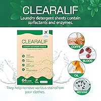Vista 62 de CLEARALIF Laundry Detergent Sheets, Orange, 64 Load, CLEARALIF Laundry Detergent Strips Eco Friendly & Hypoallergenic