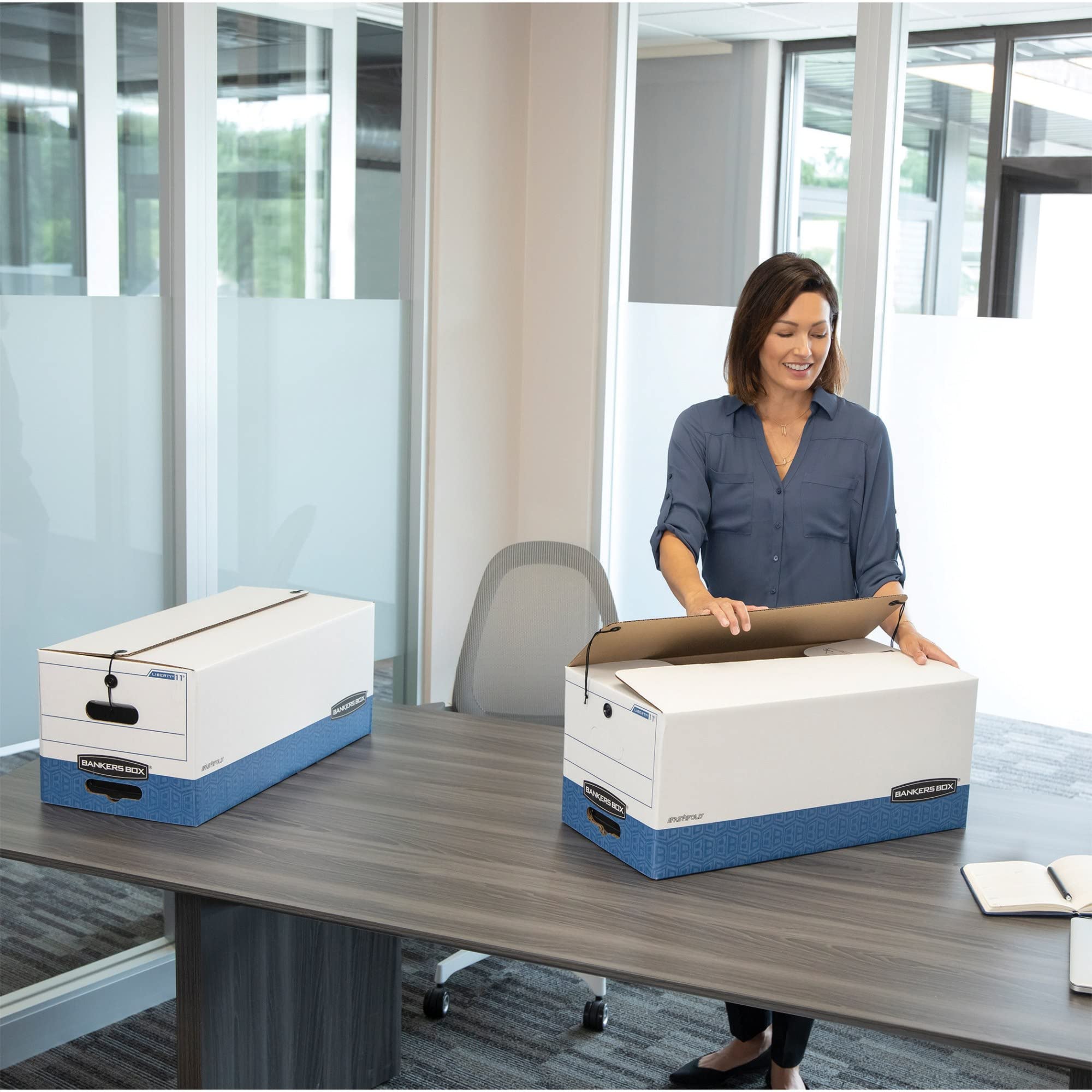 Bankers Box 12-Pack Heavy-Duty String Button File Storage Box FastFold Assembly Legal STOR 00012 — view 4