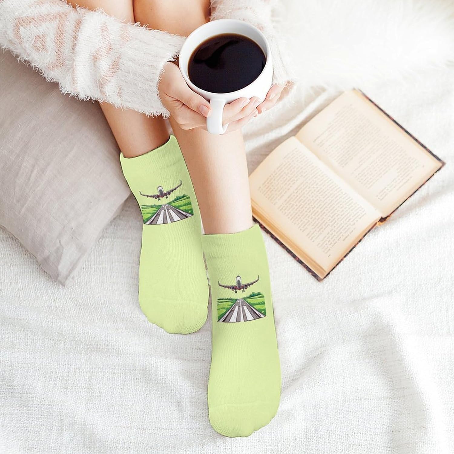 Airplane Aviation Aviator Flight Pilot Mens Socks No Show Low Cut Ankle Sock for Sports