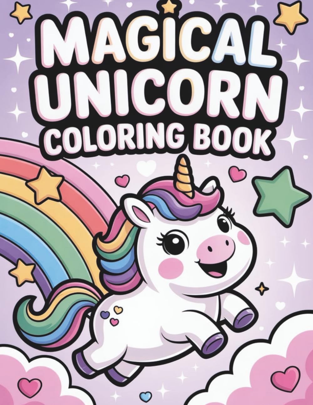 Magical Unicorn Coloring Book for Kids: 50 Adorable Unicorn Designs for Toddlers and Children Ages 3-8: Fun, Easy, and Cute Fantasy Pages for Creative Girls and Boys