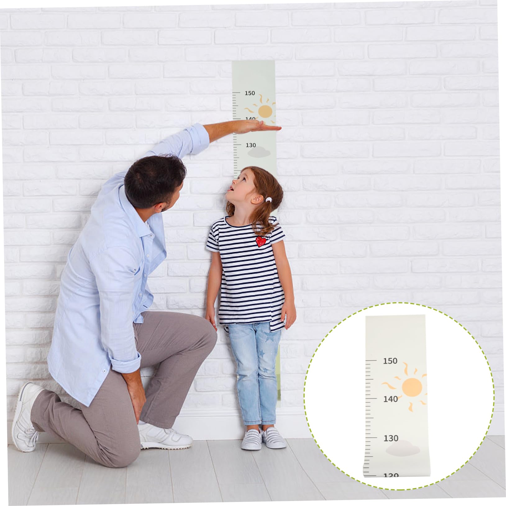 BESPORTBLE Growth Chart Giraffe Bear Height Measurement Sticker Removable Height Chart for Wall to Nursery Home Decor