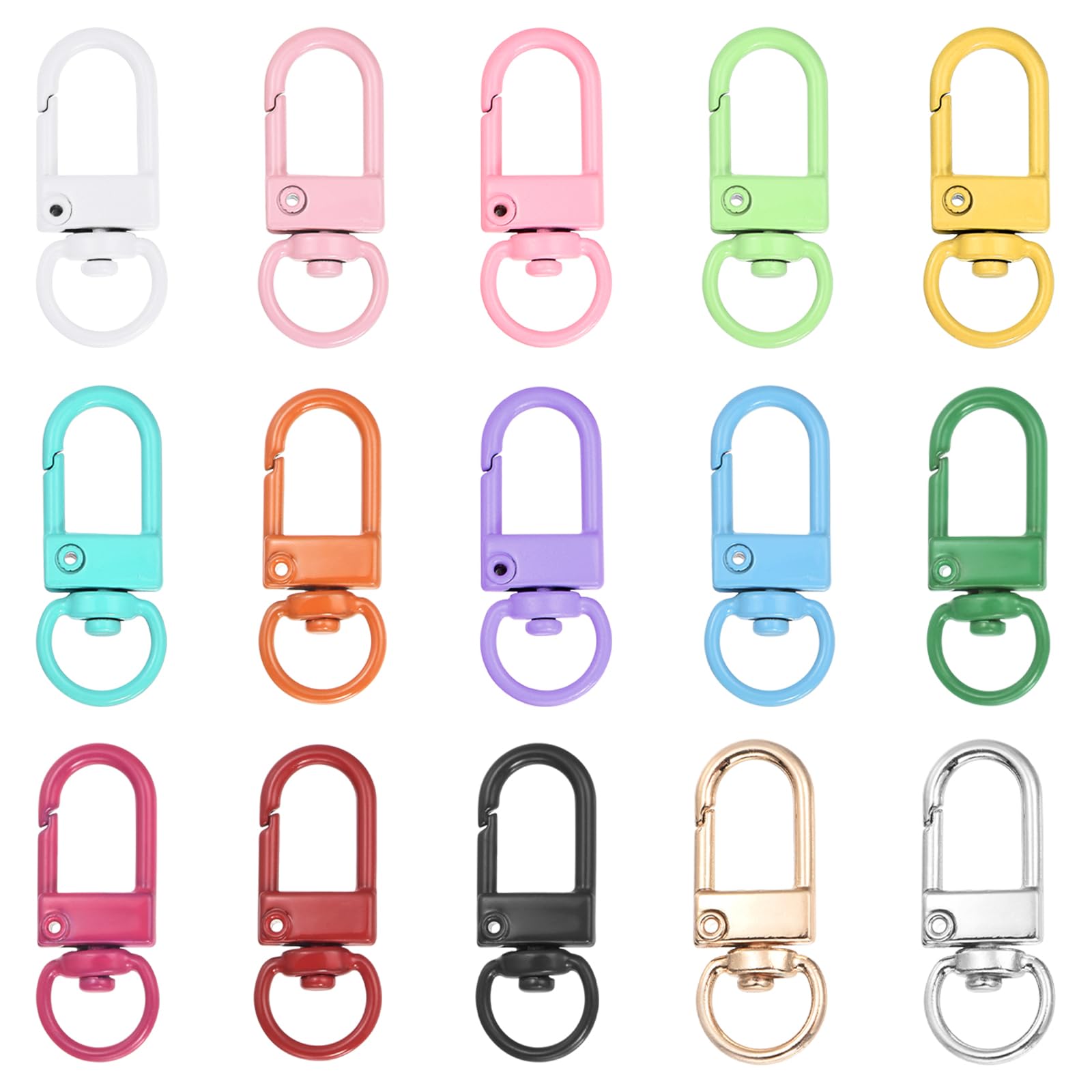 Fermoir mousqueton pivotant 33 mm en métal pour création de bijoux, breloques et loisirs créatifs