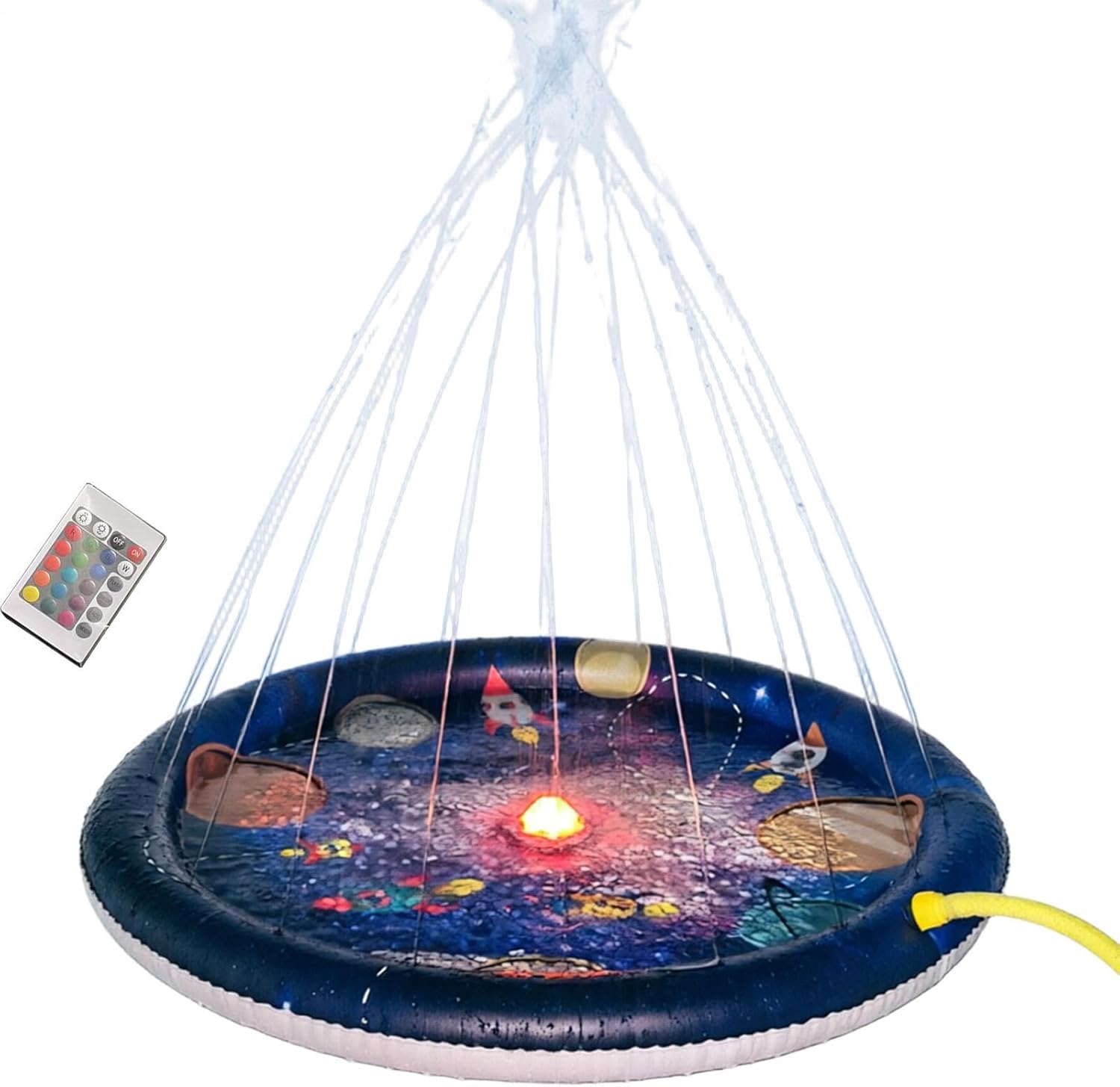 Kids Water Sprinkler,Space Theme Pool Spray Play Pad - Space Theme Play Sprinkler,for Kids Ages 3+ Outdoor Garden Patio Lawn Backyard Beach Park Pool