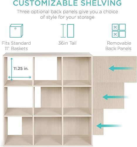 Miniatura 77 de Best Choice Products - Organizador de almacenamiento de 6 cubos, apertura de 13.5 pulgadas, estantería, estante de exhibición, personalizable con 3