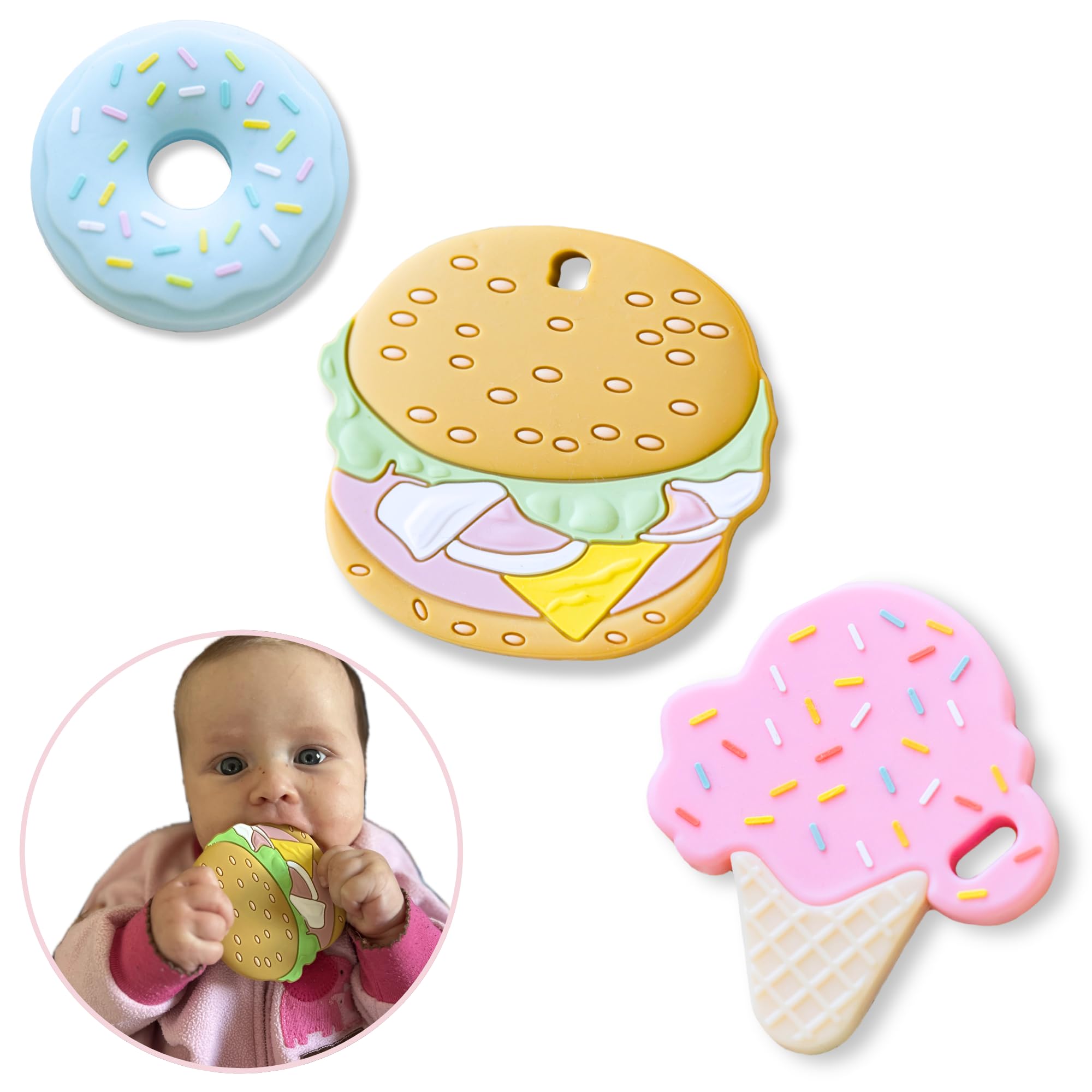 Teethers for Babies 3-6 Months-Food Grade Silicone Teething Toys for Infants - Soft, Baby Teething Relief - Teething Toys for Babies 0-6 Months BPA Free-6-12 Months
