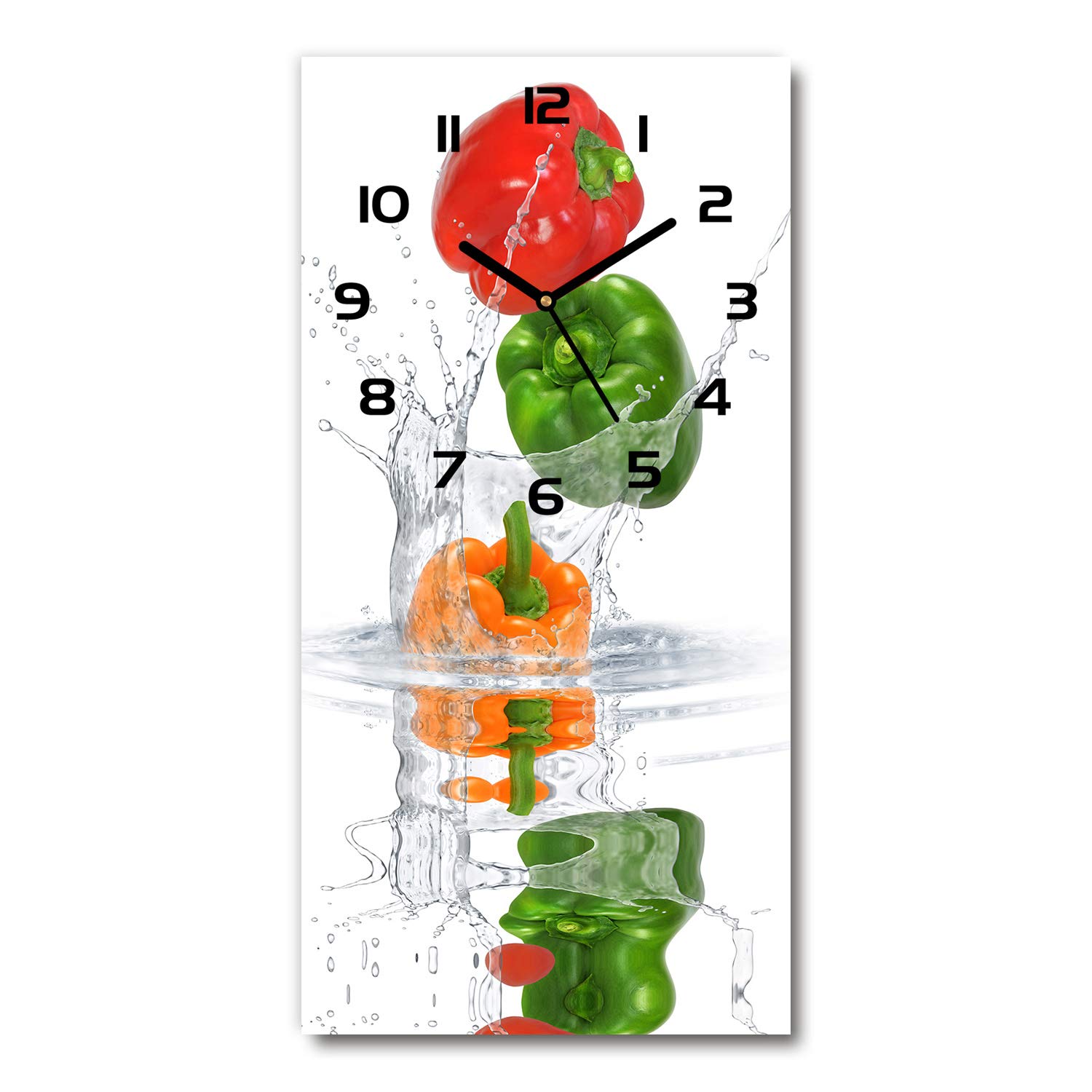 Horloge en Verre 30x60cm Tulup poivrons design sur pied pour salon