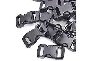 50 Pack Black Plastic Side Release Buckles for Connecting Bamboo Projects