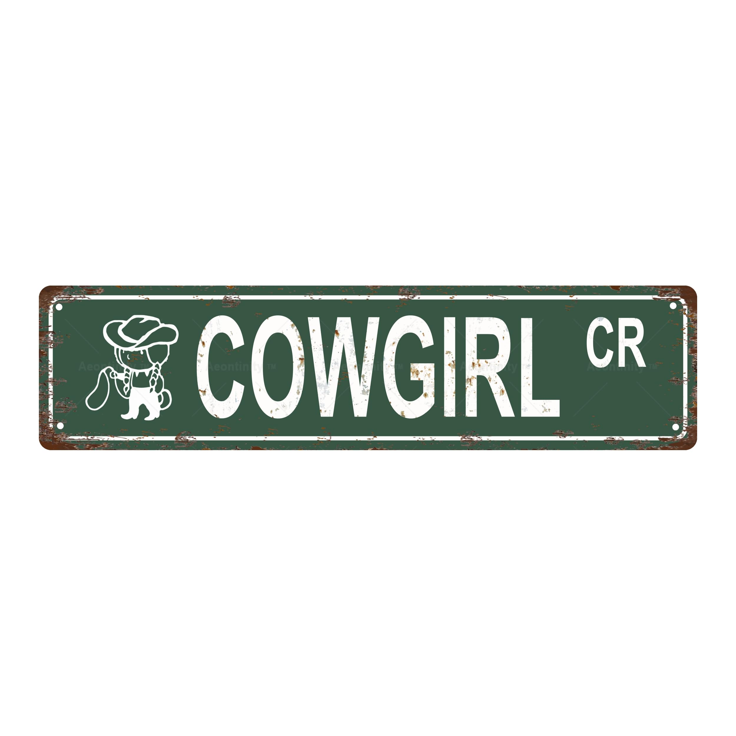 Cowgirl Metal Tin Street Sign Bar Cafe Garage Cave Home Room Wall Bathroom Farmhouse Garden Porch Patio Decor,4x16 Inch