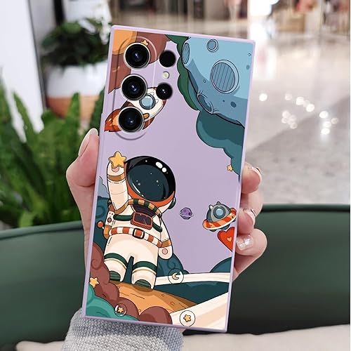 Miniatura 3 de Funda protectora para Samsung Galaxy S23 Ultra, patrón de astronauta a prueba de golpes, anticaídas, para Samsung S23 Ultra, color morado astronauta