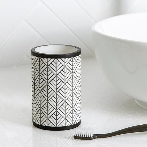 Miniatura 6 de Shelby - Juego de accesorios de baño de resina multicolor gris de 4 piezas, dispensador de jabónloción, jabonera, soporte para cepillos de dientes,