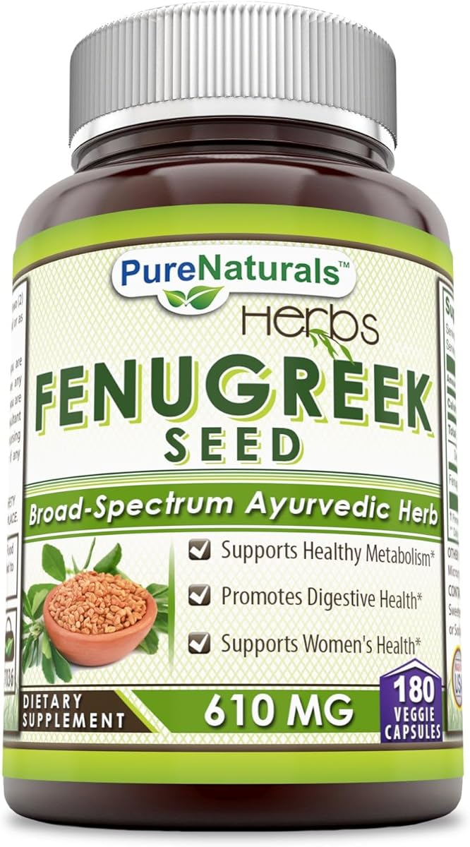 Pure Naturals Fenugreek Seed 610 Mg, 180 Capsules