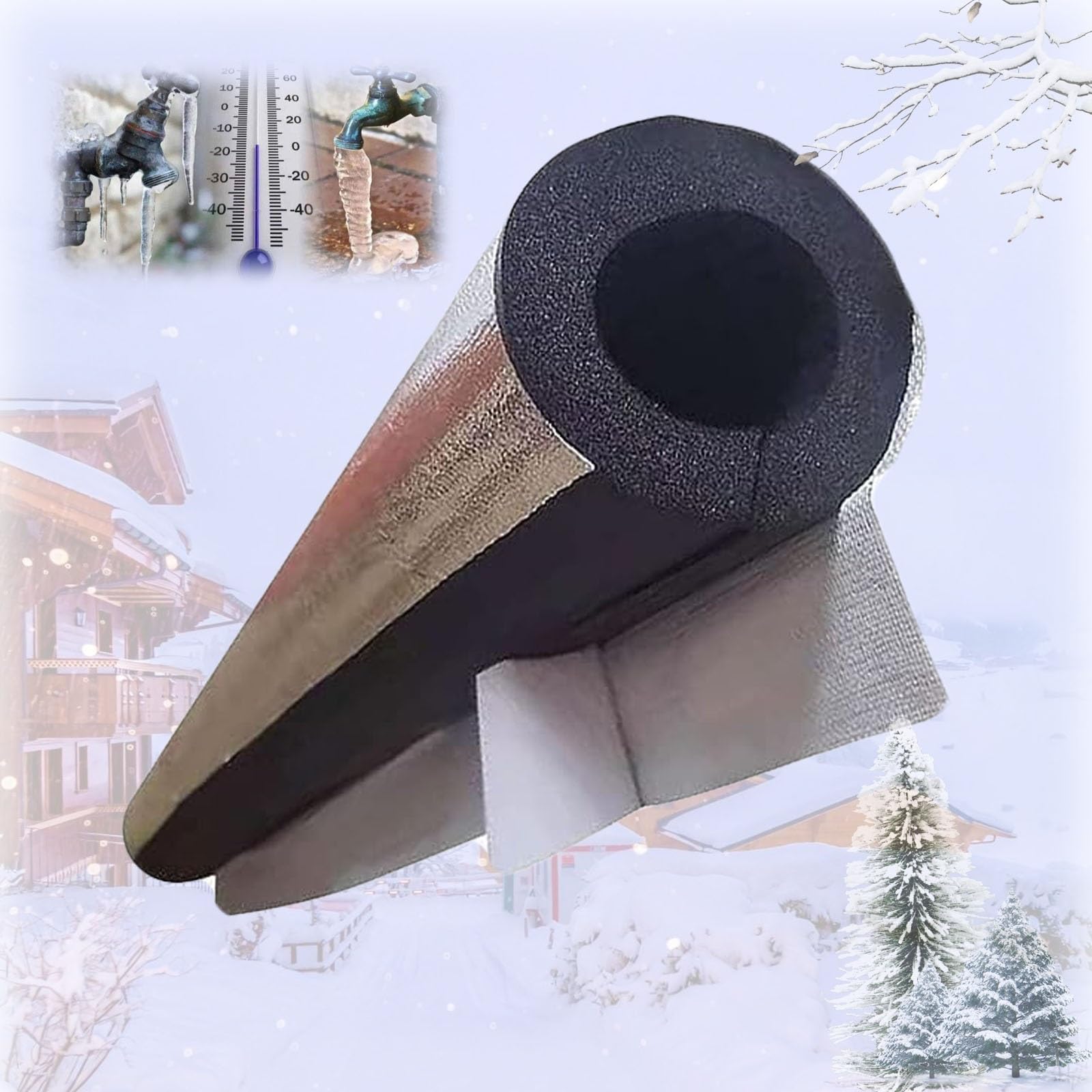 Kanduo Condensate Pipe Insulation Antifreeze Insulation Cover Id 22-219Mm Thickened Polyethylene Tube Wrap Self-Adhesive Self-Seal Insulation Pipe Easy To Install Waterproof Aluminum Foil 950Mm ( Size : Id22