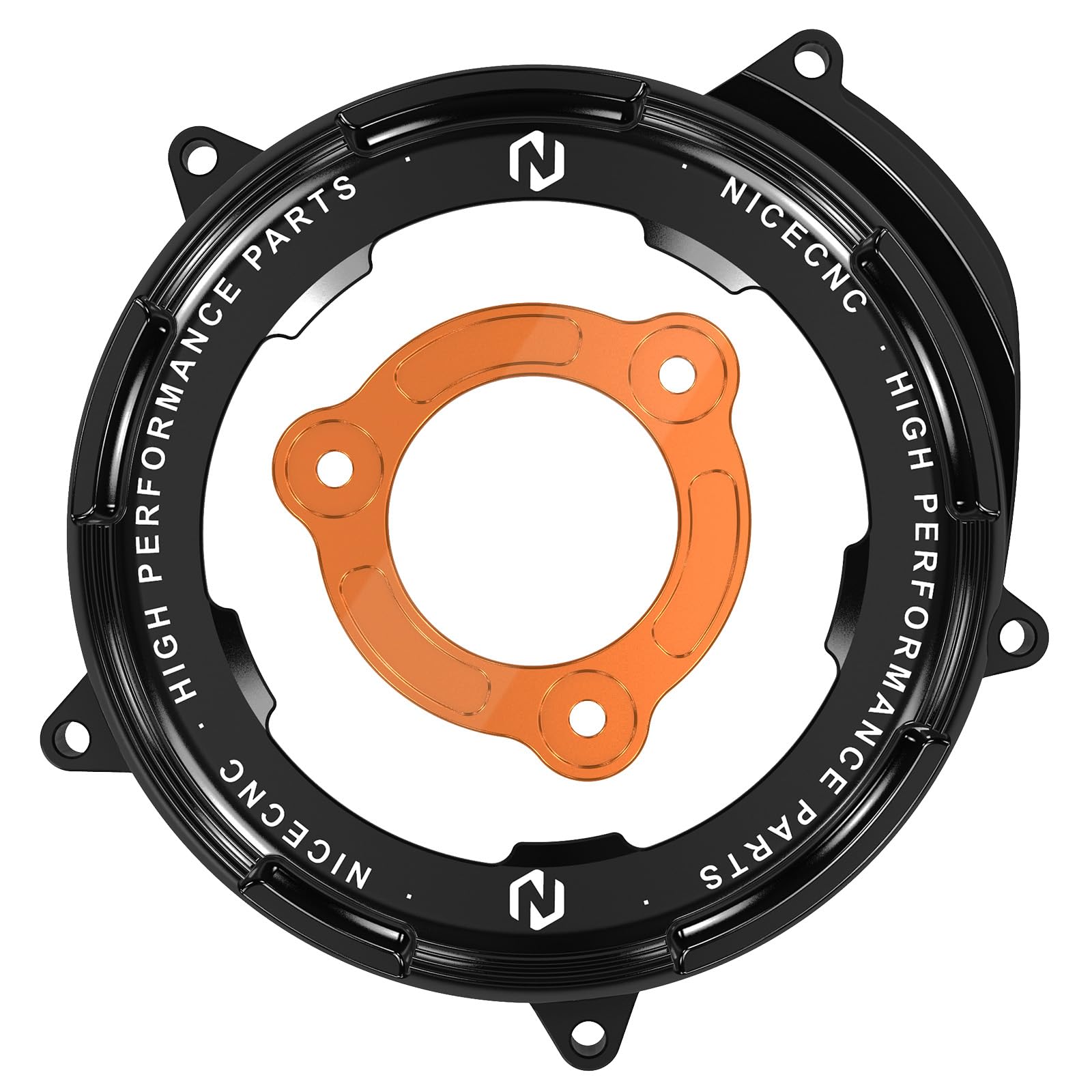 NICECNC Coperchio frizione nero trasparente e piastra di pressione compatibile with 1290 Duke R/GT 2014-2024, coperchio frizione motore trasparente compatibile with 1290 Super Adventure R/S 2017-2024,